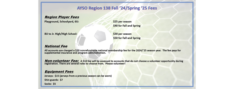 Fall 2024/Spring 2025 Registration Fees